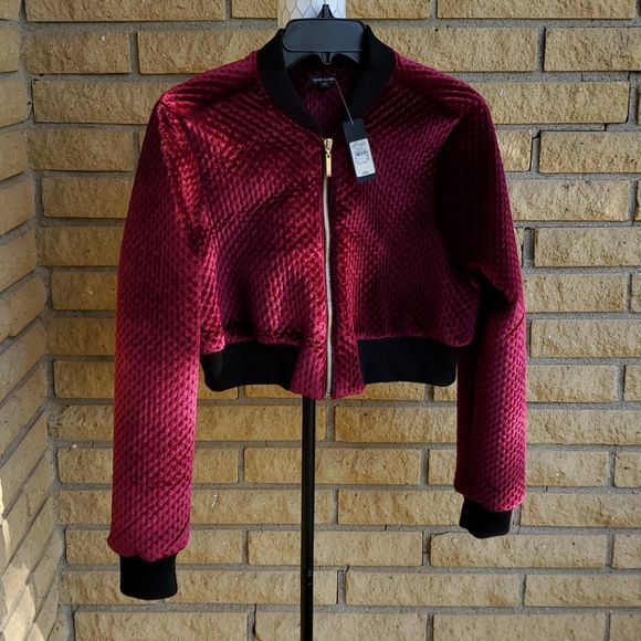 Wine🍷 Velour Quilted cropped jacket - Picture 4 of 7